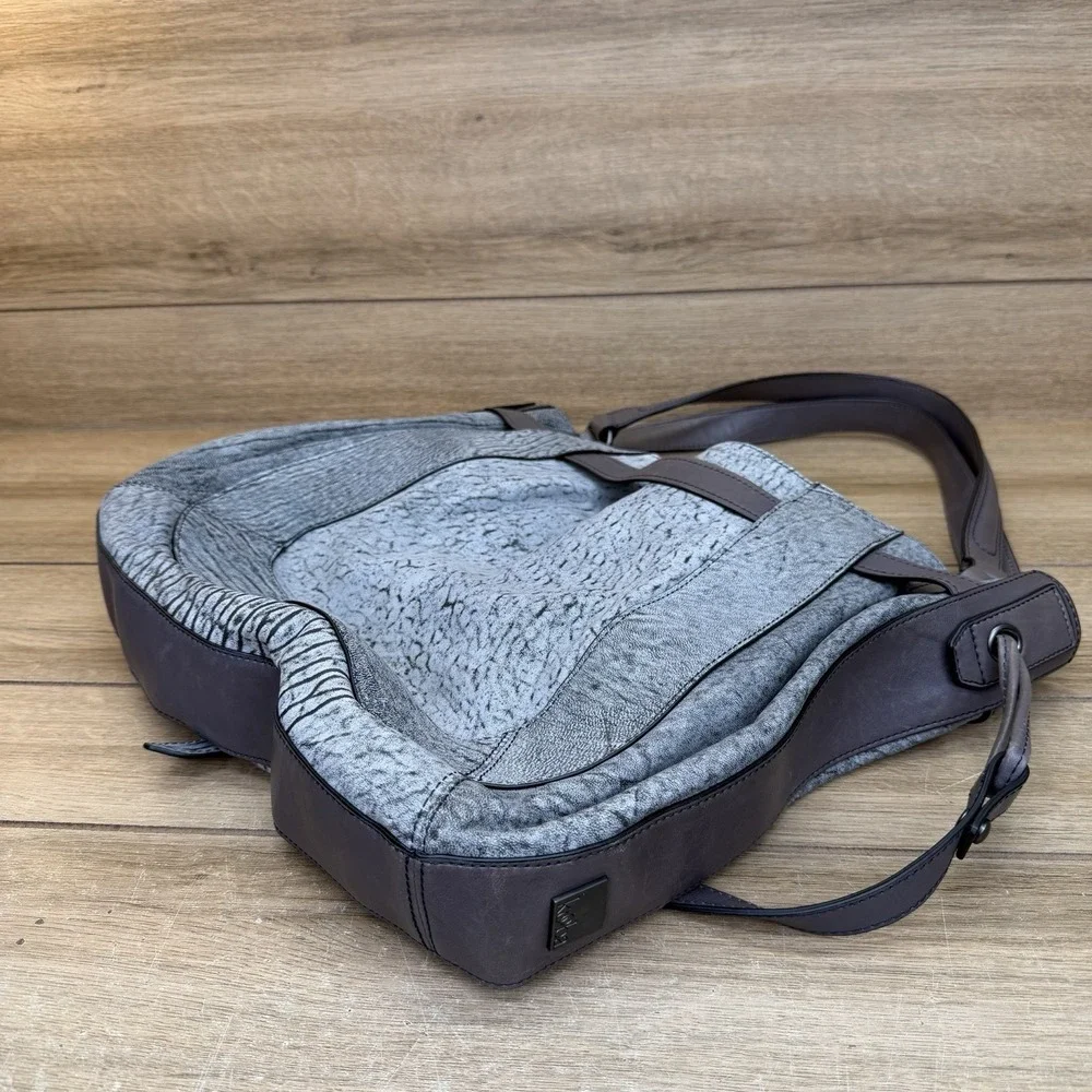 Kooba Gray Slouchy Leather Hobo Shoulder Bag Large Purse Y2K Boho Tote NWT